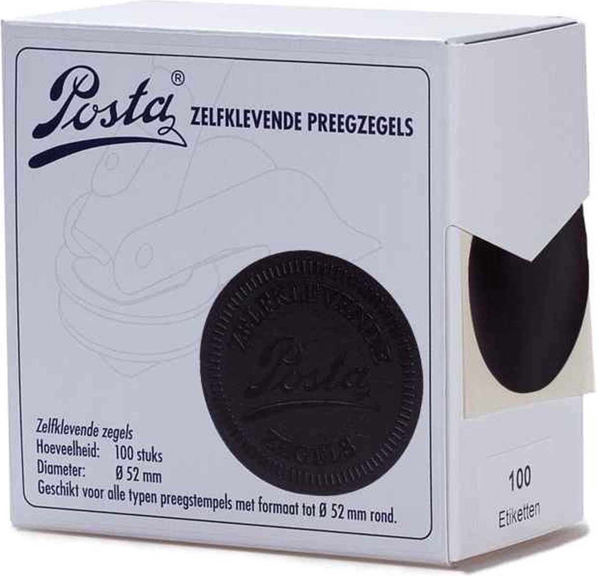 Zegeletiketten | zwart | zijdeglans | Ø52mm